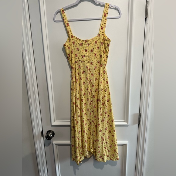 Reformation Yellow Floral Persimmon Midi Dress - Picture 6 of 8